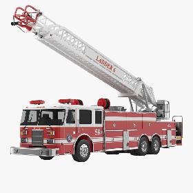 Ladder Fire Truck Rigged